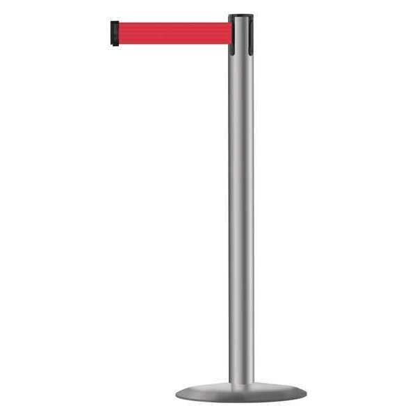 Barrier Post with Belt, Metal, 13 ft. L