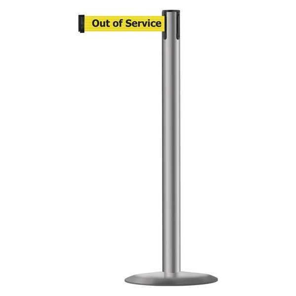 Barrier Post with Belt, Metal, 13 ft. L