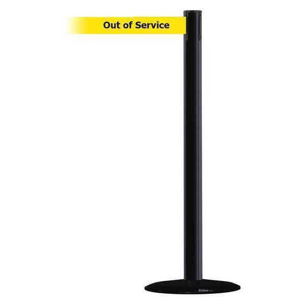 Barrier Post w/ Belt, 7-1/2 ft. L, Yellow