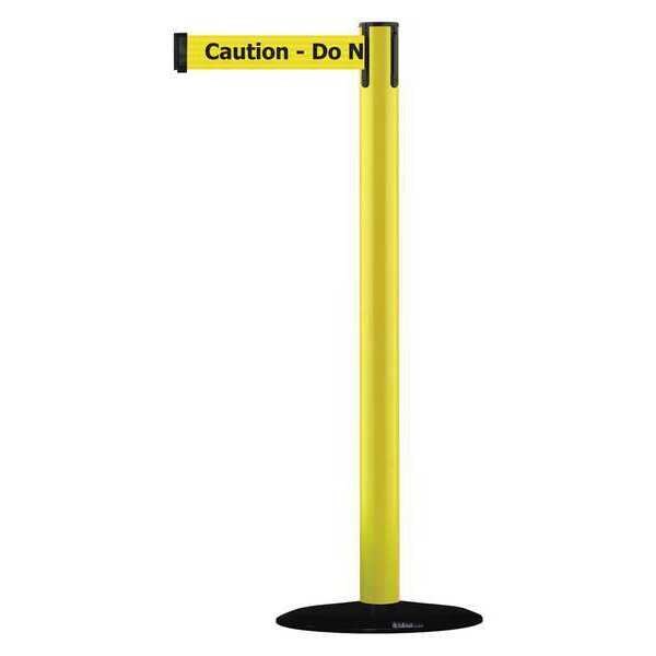 Barrier Post w/ Belt, 7-1/2 ft. L, Yellow