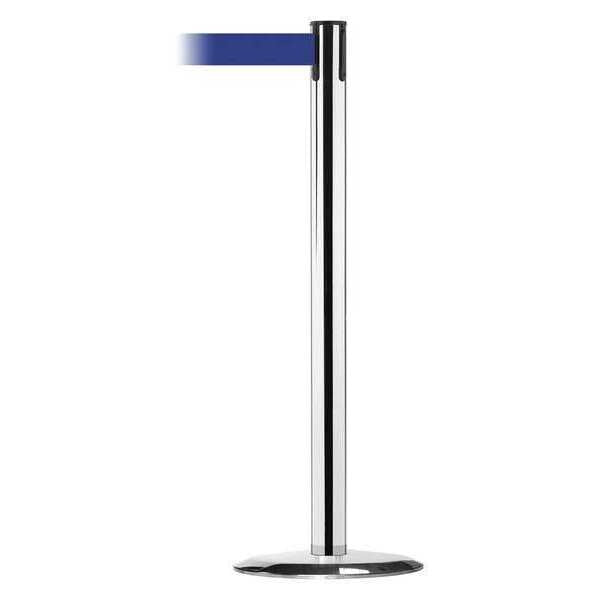 Barrier Post with Belt, Metal, 7-1/2 ft. L