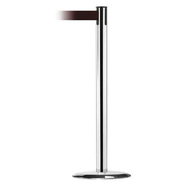 Barrier Post with Belt, Metal, 7-1/2 ft. L