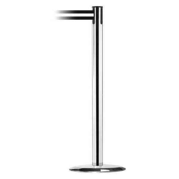 Barrier Post with Belt, Metal, 7-1/2 ft. L