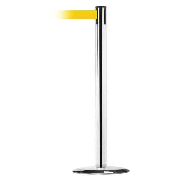 Barrier Post with Belt, Metal, 7-1/2 ft. L