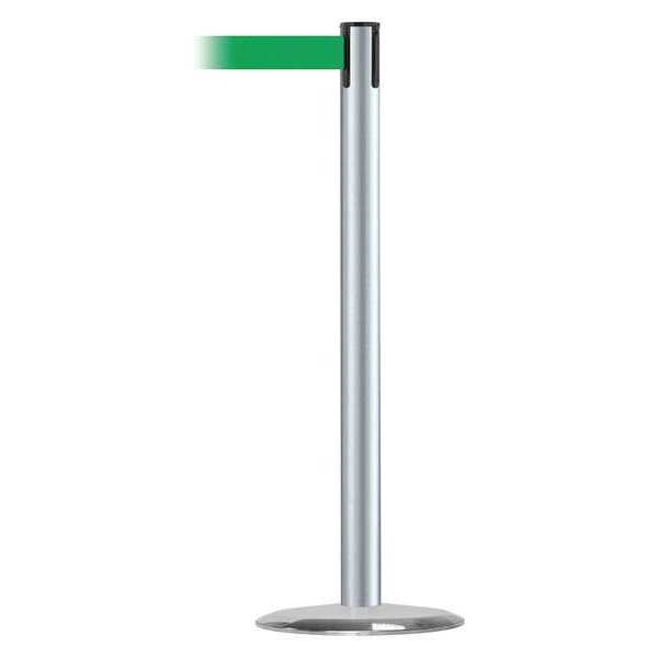 Barrier Post with Belt, Metal, 7-1/2 ft. L