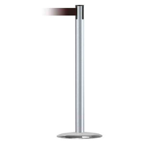 Barrier Post with Belt, Metal, 7-1/2 ft. L