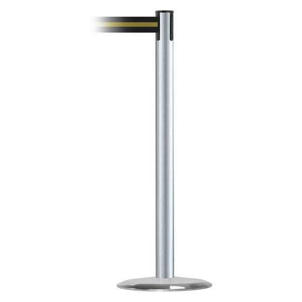 Barrier Post with Belt, Metal, 7-1/2 ft. L