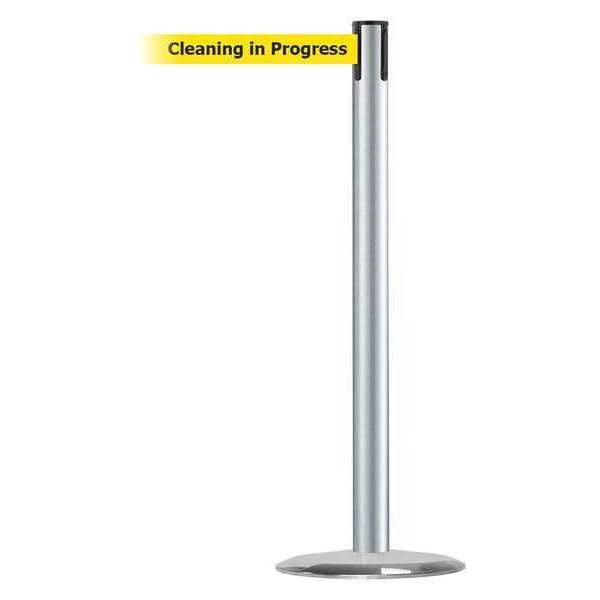 Barrier Post with Belt, Metal, 7-1/2 ft. L