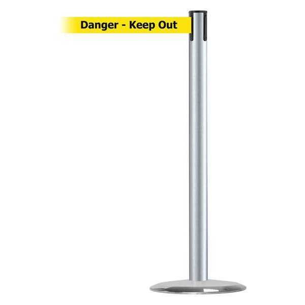 Barrier Post with Belt, Metal, 7-1/2 ft. L