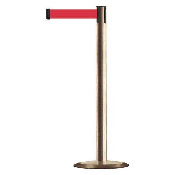 Barrier Post with Belt, Metal, 7-1/2 ft. L