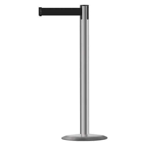 Barrier Post with Belt, Metal, 7-1/2 ft. L