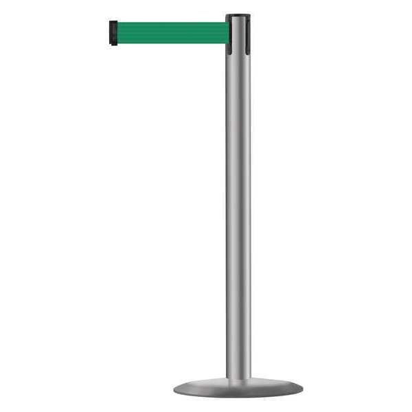 Barrier Post with Belt, Metal, 7-1/2 ft. L