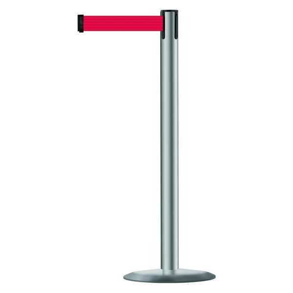 Barrier Post with Belt, Metal, 7-1/2 ft. L