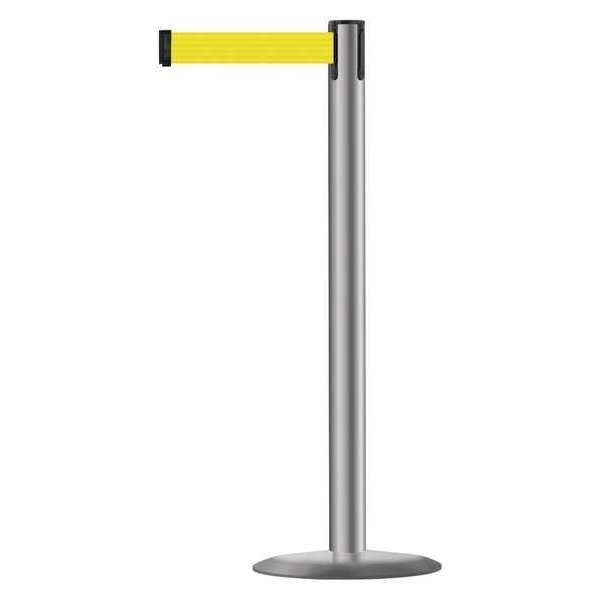 Barrier Post with Belt, Metal, 7-1/2 ft. L
