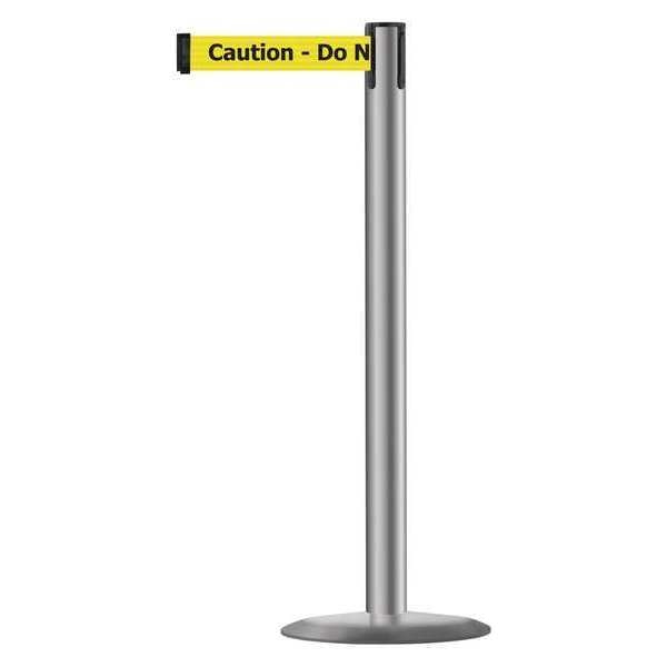 Barrier Post with Belt, Metal, 7-1/2 ft. L