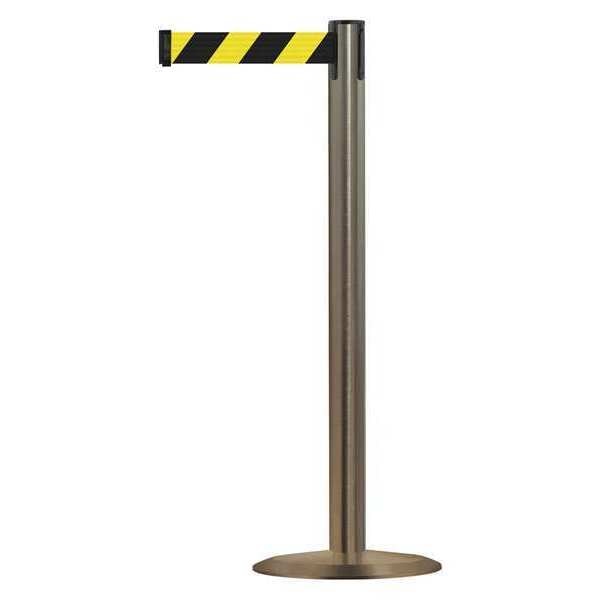 Barrier Post with Belt, Metal, 7-1/2 ft. L