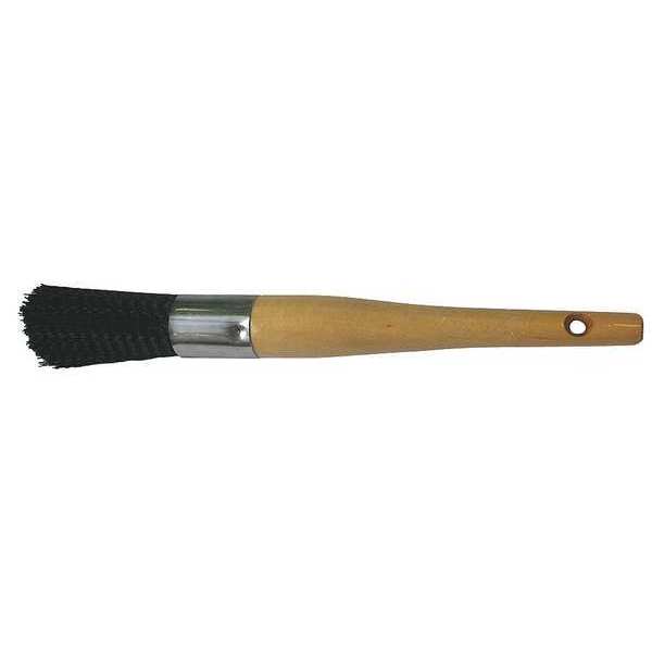Parts Washer Brush, Straight, Nylon, Wood, 11 in Overall Length