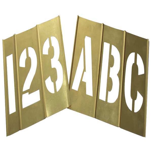 STENCIL NUMB & LTR KIT 6 In BRASS, 92PCS