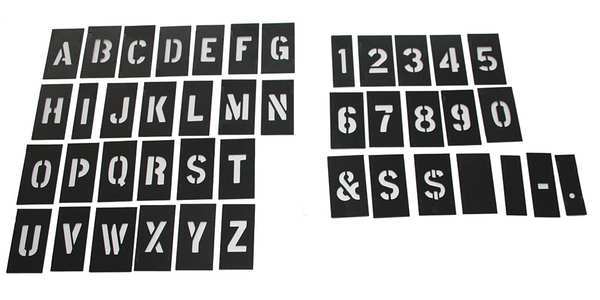 STENCIL NUMB&LTR KIT 1In PLASTIC 138PCS