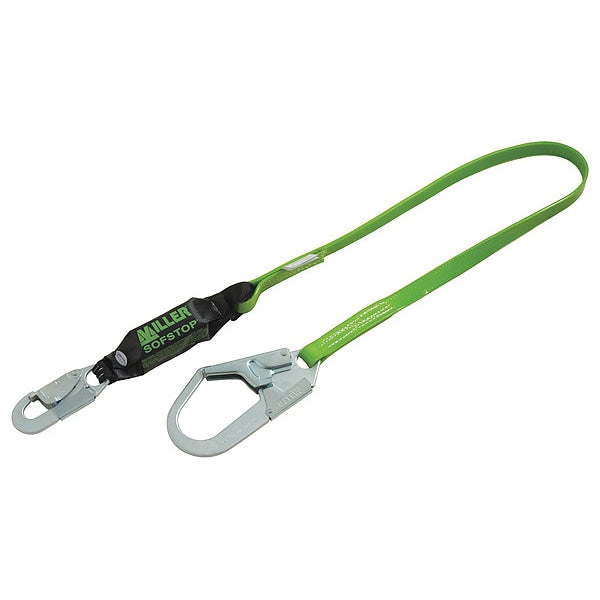 Liquid Repellant Shock Absorbing Lanyard, 310 lb. Weight Capacity, Green