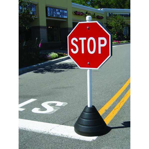 Sign Base with Post, Rubber/Plastic