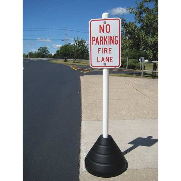 Sign Base with Post, Rubber/Plastic