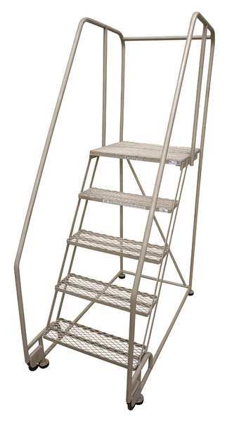 80 in H Steel Tilt and Roll Ladder, 5 Steps