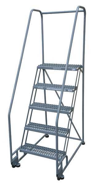 80 in H Steel Tilt and Roll Ladder, 5 Steps