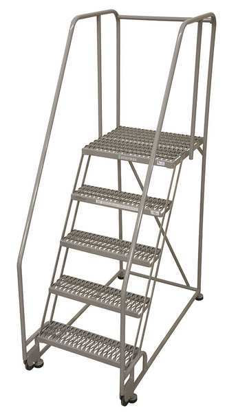 80 in H Steel Tilt and Roll Ladder, 5 Steps