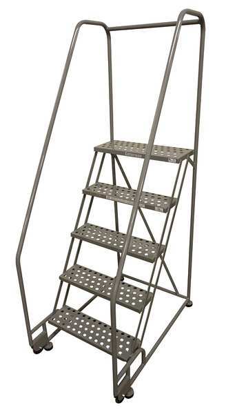 80 in H Steel Tilt and Roll Ladder, 5 Steps