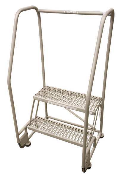 50 in H Steel Tilt and Roll Ladder, 2 Steps