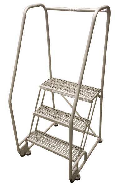 60 in H Steel Tilt and Roll Ladder, 3 Steps