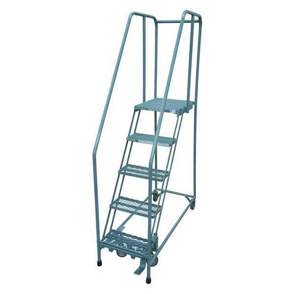 80 in H Steel Rolling Ladder, 5 Steps