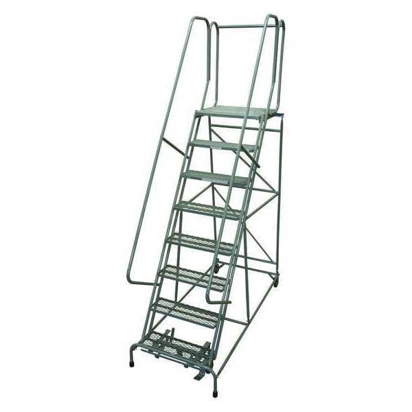 110 in H Steel Rolling Ladder, 8 Steps