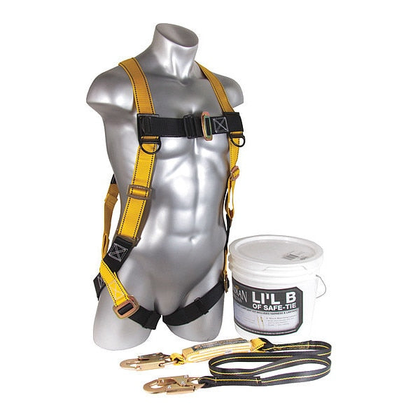 Roofer's Fall Protection Kit, Size: S-L