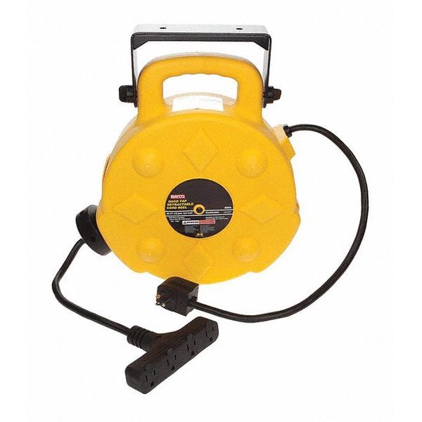 40 ft. 12/3 Poly Cord Reel, w/4 Outlets, 15A, 40 ft 15 Amps 4 Outlets