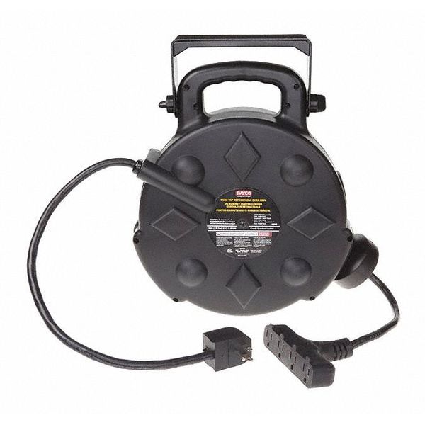 50 ft. 12/3 Polymer Cord Reel, w/All Weather Cord 15 Amps 4 Outlets