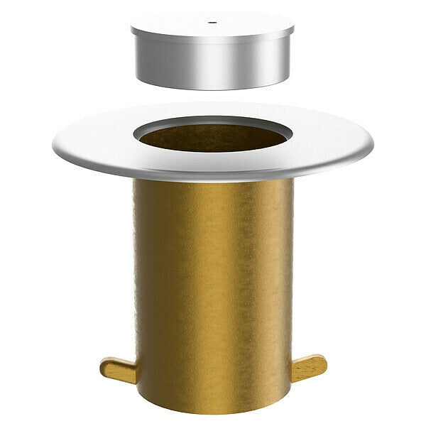 Floor Socket with Cap, Brass, 4 1/2 in H, Satin Chrome