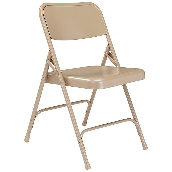 Folding Chair, Beige, 18-1/4 In., PK4