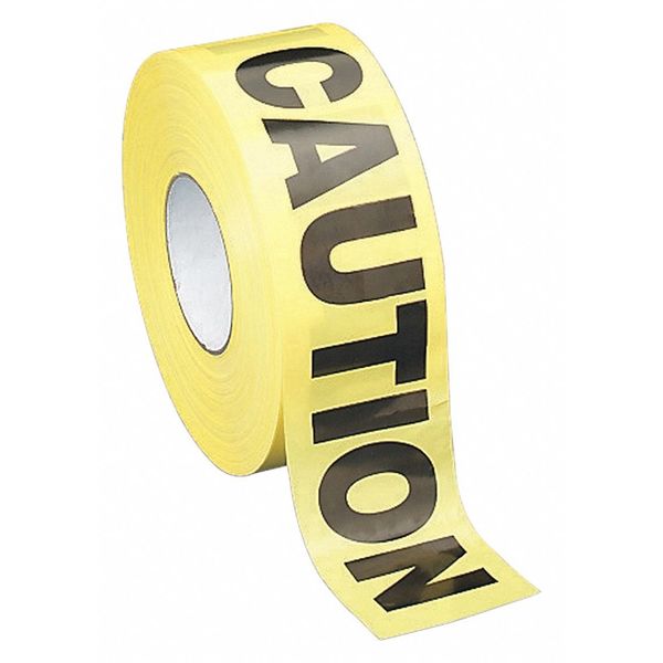 Caution Barricade Tape, 1000 Ft, Yellow