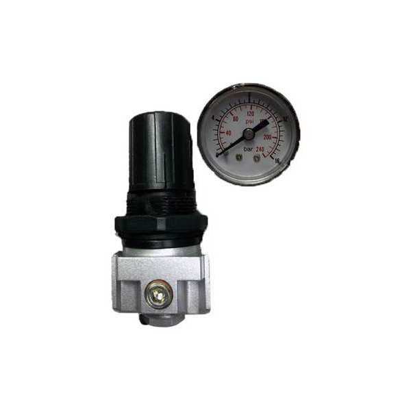 High Flow Regulator, w/Gauge, 1/4
