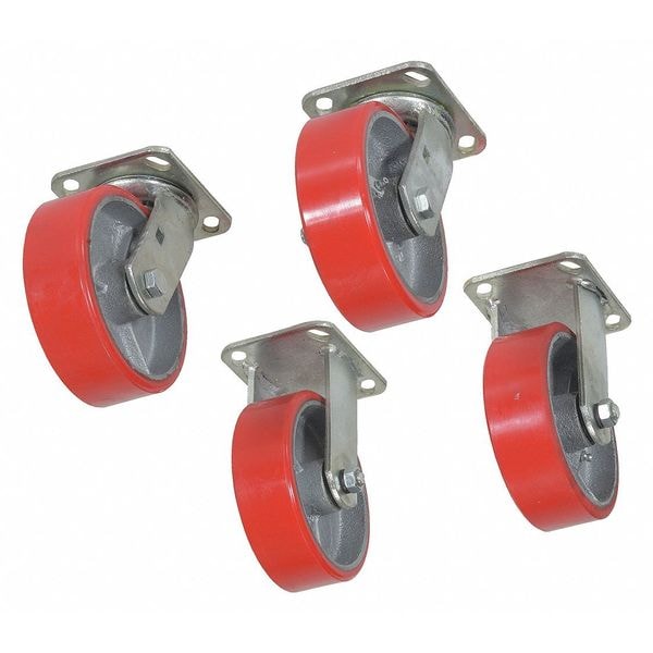 Caster Poly-on-steel Kit 6