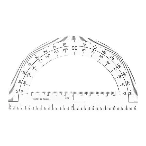 Professional Protractor, Plastic, Clear