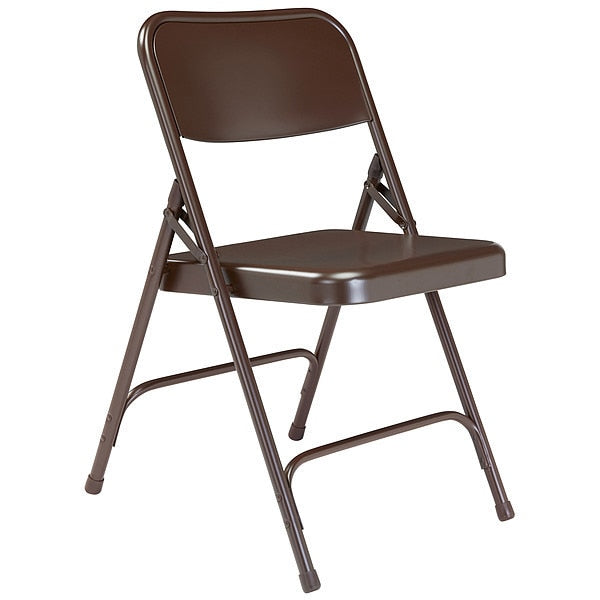 Folding Chair, Brown, Steel, Unpadded, PK4