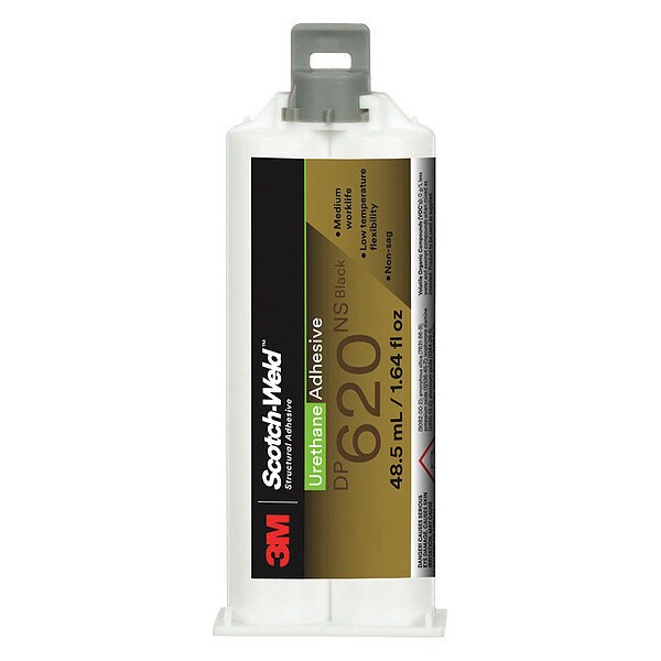 Urethane Adhesive, Black, 1:01 Mix Ratio, Dual-Cartridge