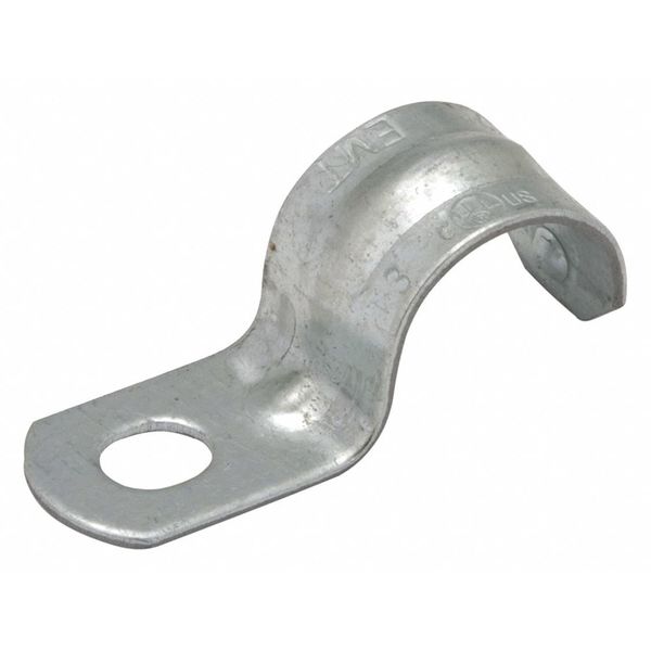 EMT Conduit & Pipe One Hole Strap Clamp, Screw On, 3/4 in Size, Electroplated Steel