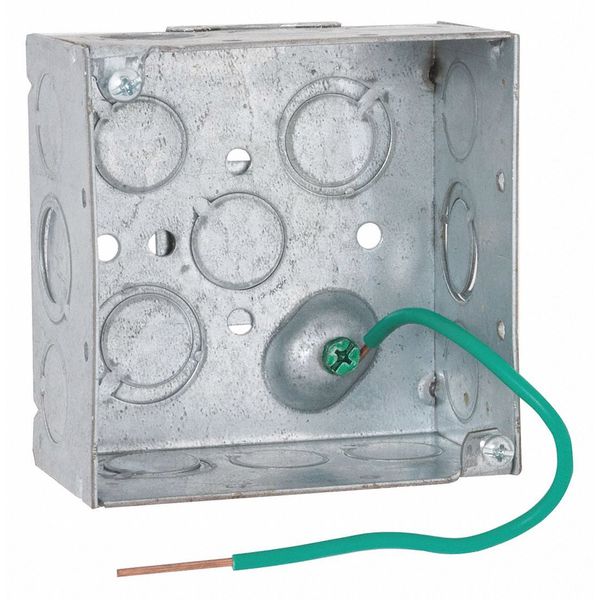 Box, 4 SQ, 2-1/8 Deep, Pigtail 1/2-3/4