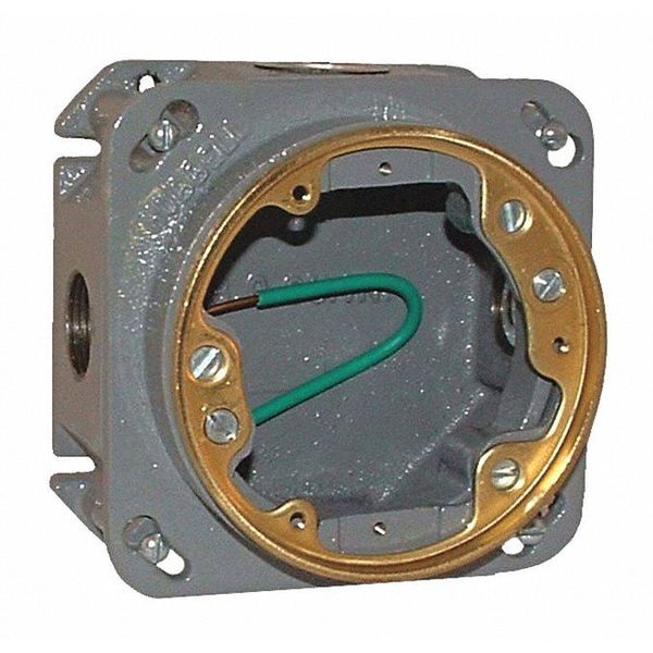 Floor Box, Adj, Cast Iron Rnd, 30 cu. in.