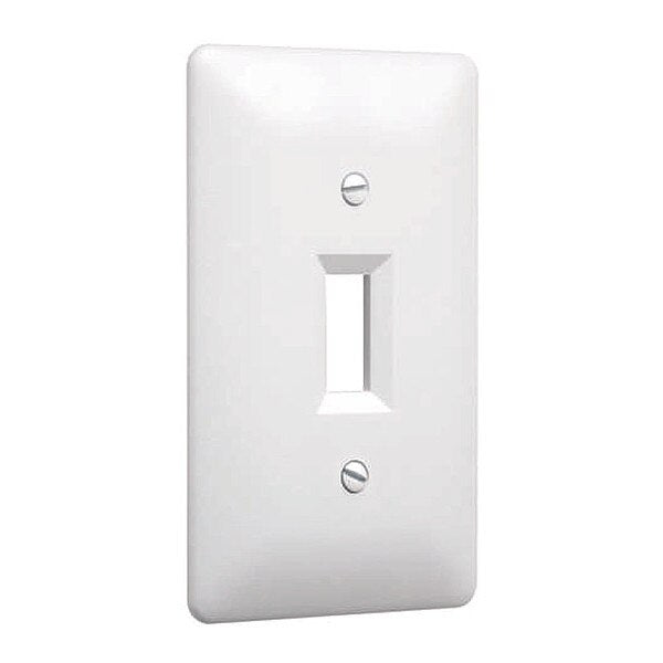 Masque Toggle Wall Plates, Number of Gangs: 1 Plastic, Textured Finish, White