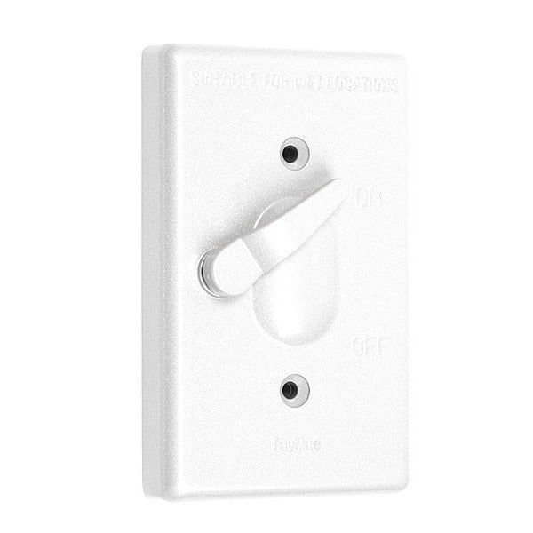 Switch Cover, Vertical, 1-Gang, Toggle, Wht